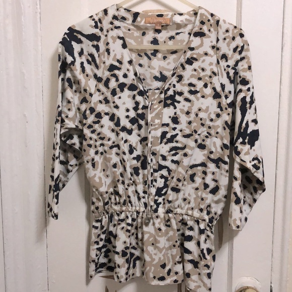 Ellen Tracy Animal-Print Peplum Blouse - Picture 1 of 9